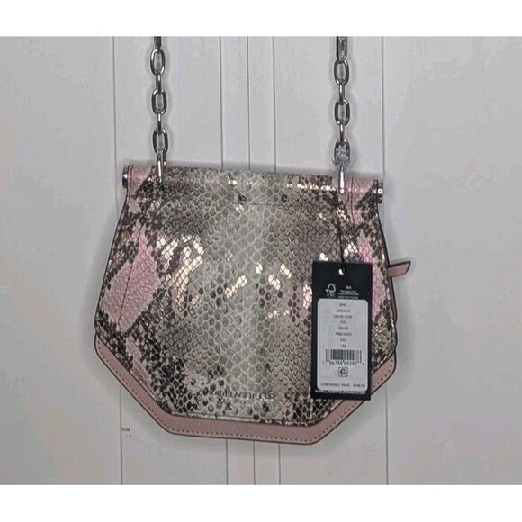 Karl Lagerfeld Bag - Exotic, Reptile, Pink, Adjustable Chain Strap, Small - Picture 6 of 16